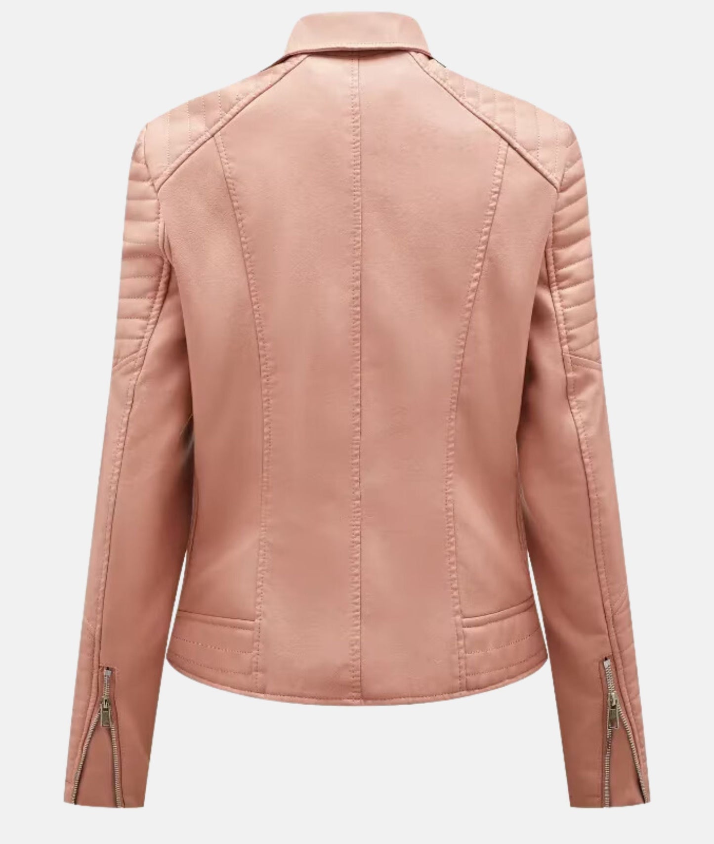 Stylish women's faux leather biker jacket 