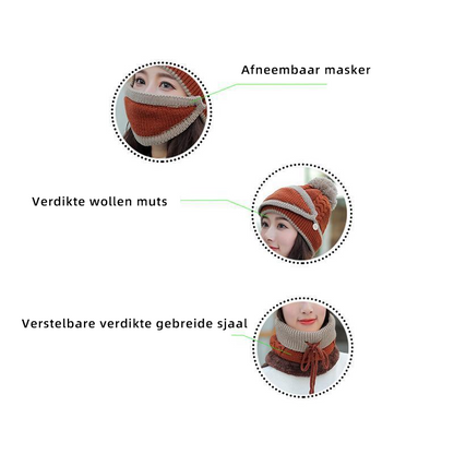 Cozy knitted winter hat and scarf set for women 