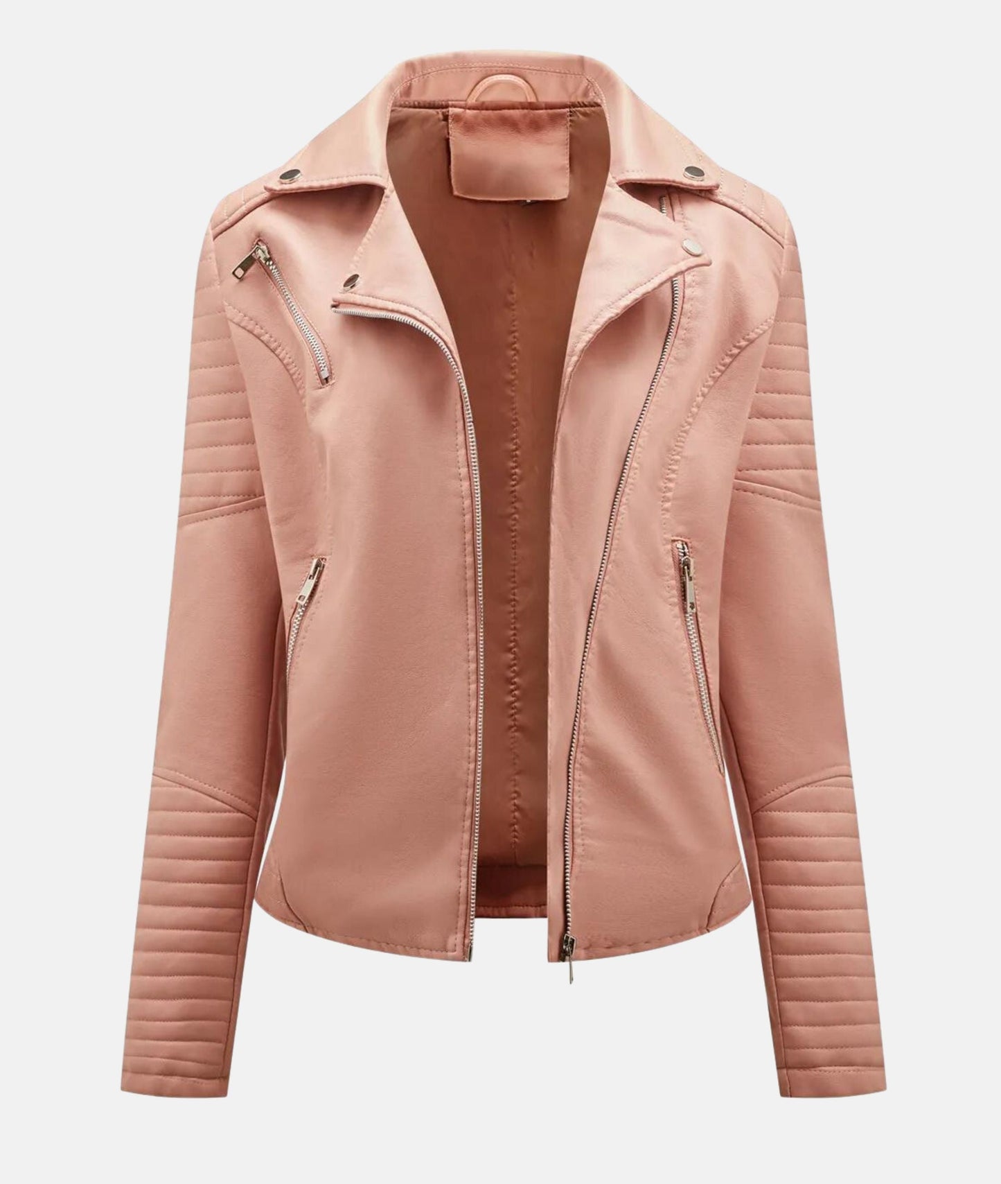 Stylish women's faux leather biker jacket 