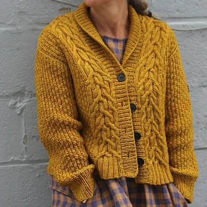 Tina™ - Simple yellow collarless sweater