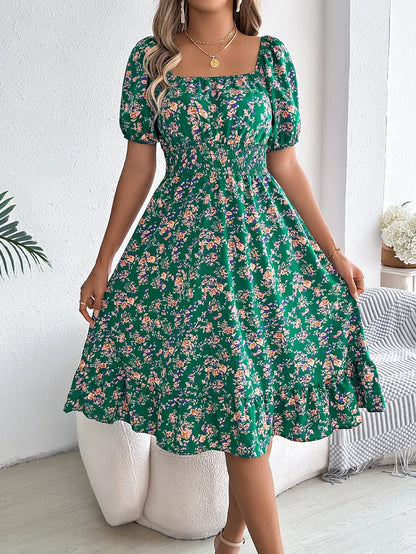 Bertha | Feminine floral dress with puff sleeves