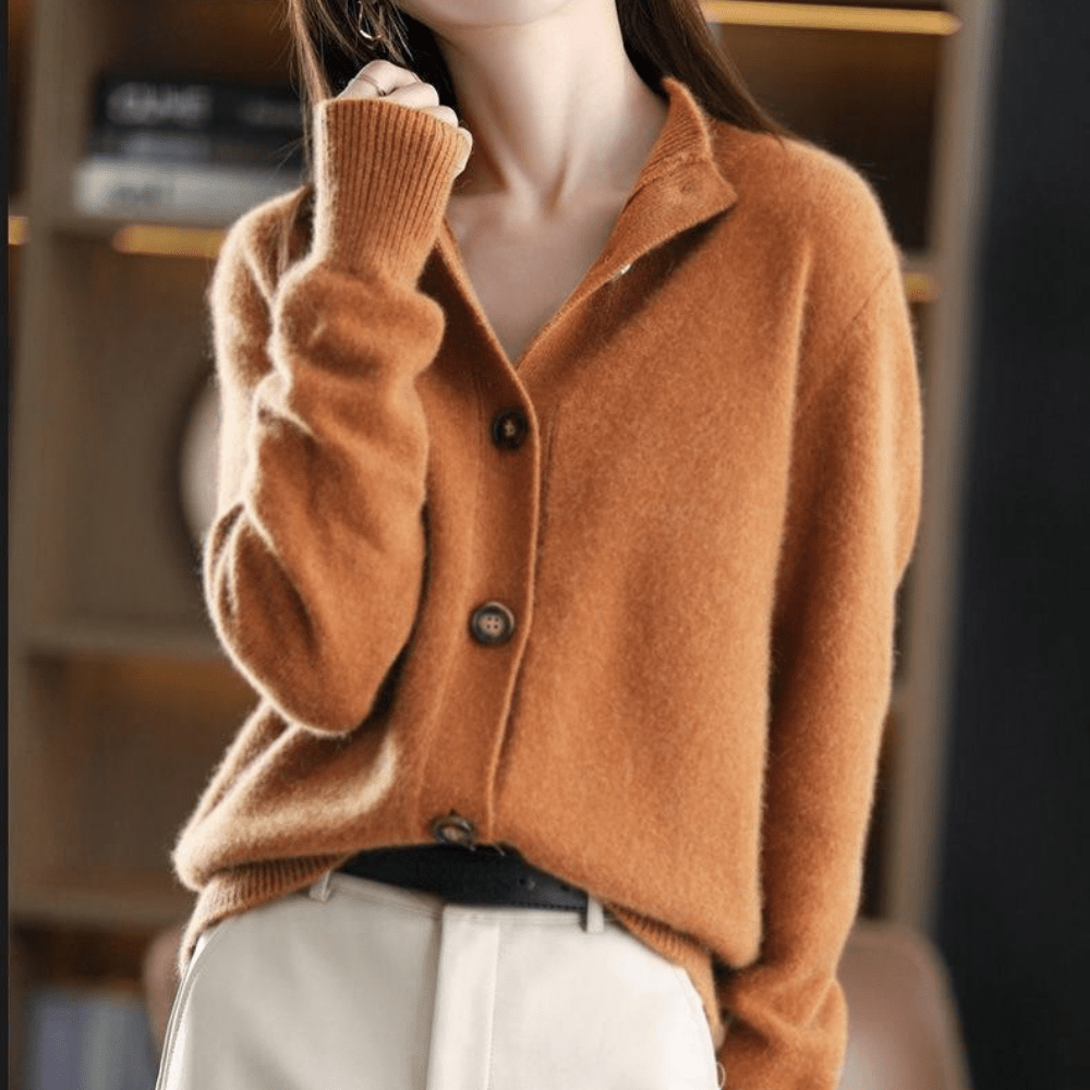Cozy cashmere knit cardigan sweater 