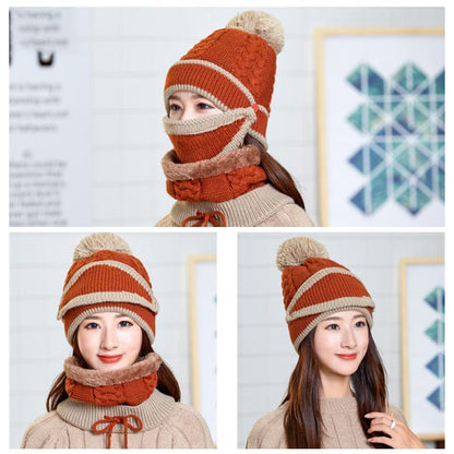 Cozy knitted winter hat and scarf set for women 