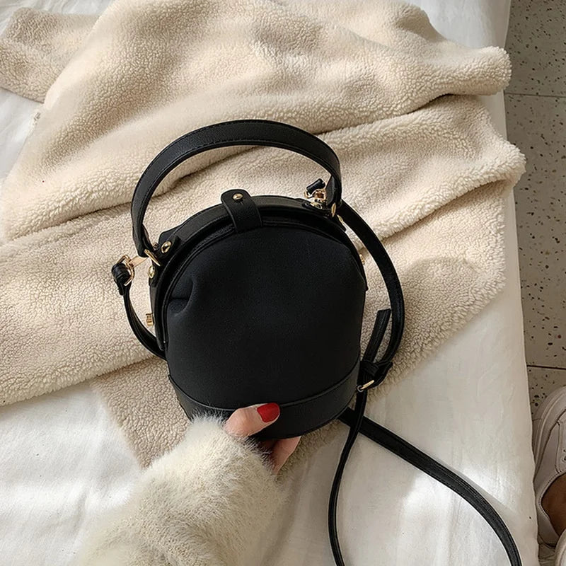 Retro Chic Bucket Shoulder Bag 