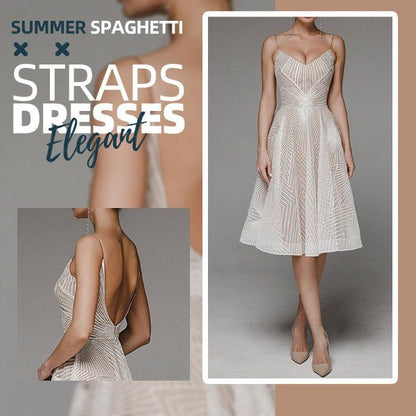 Silky spaghetti strap dress for an elegant summer style 