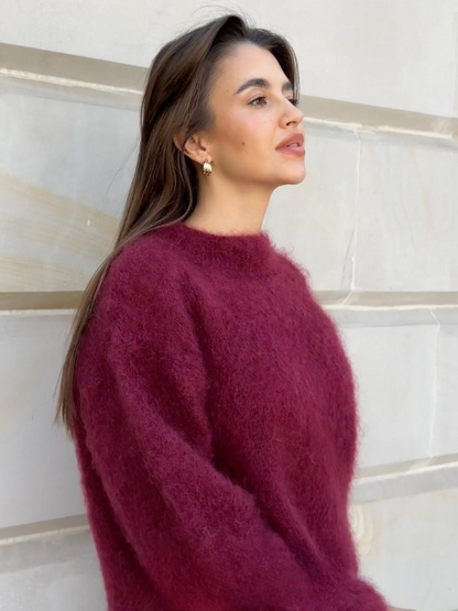 Cozy soft mohair knit sweater 