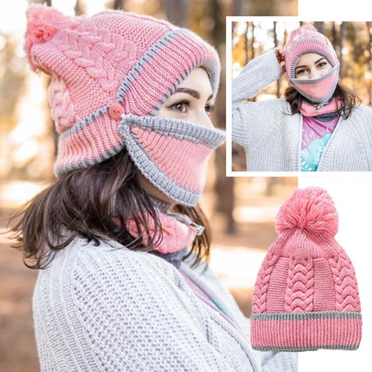 Cozy knitted winter hat and scarf set for women 