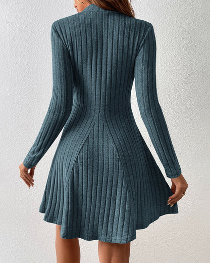 Babette™ - Ribbed winter dress with long sleeves