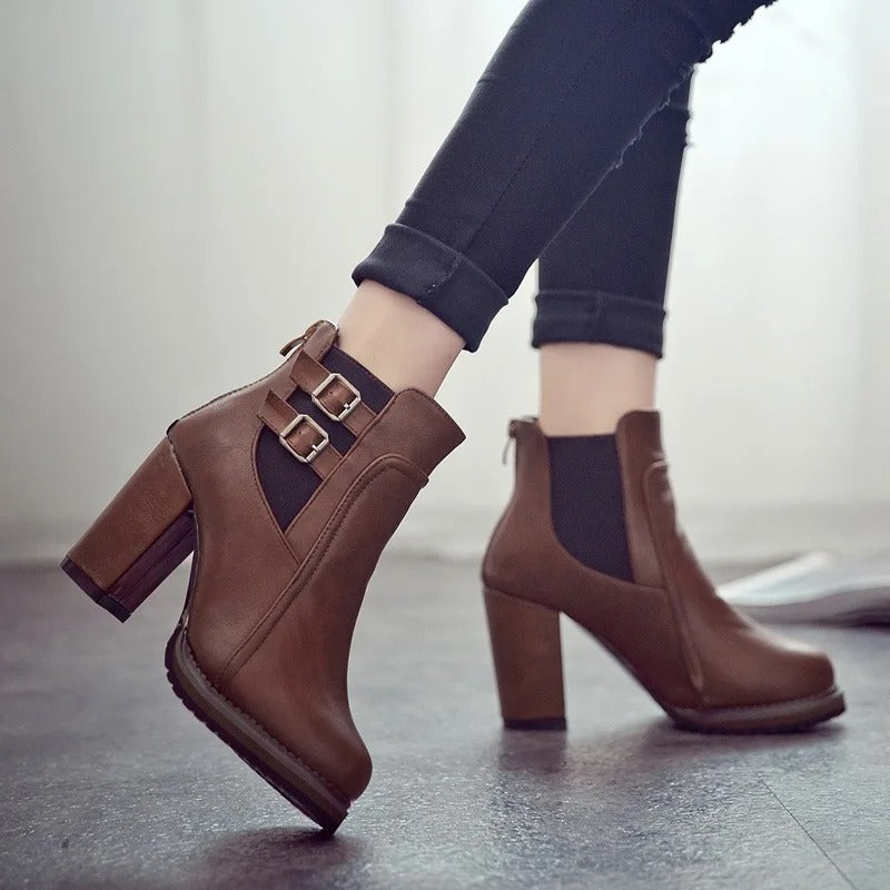 Greta™ - Block heel ankle boots for style