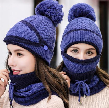 Cozy knitted winter hat and scarf set for women 