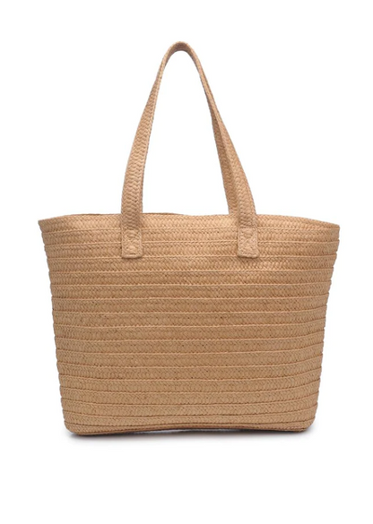 Lara | Pearl-embellished beach bag "Out Of Office"