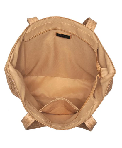 Lara | Pearl-embellished beach bag "Out Of Office"