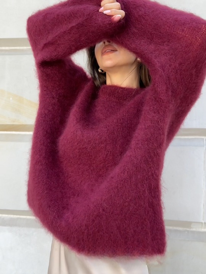 Cozy soft mohair knit sweater 