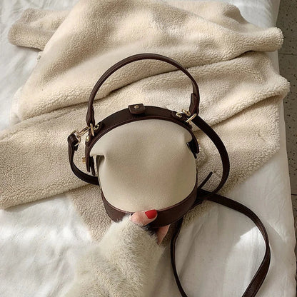 Retro Chic Bucket Shoulder Bag 