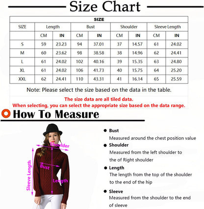 Celina™ - Women's long-sleeved cable-knit turtleneck sweater