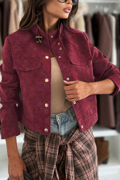 Stylish long-sleeved casual jacket with buttons 