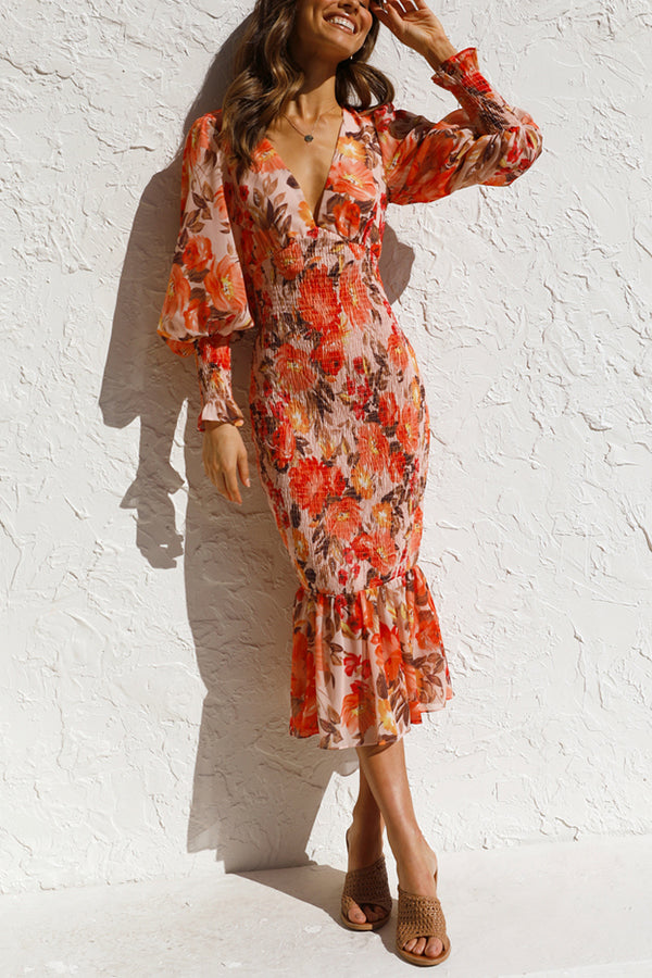 Karen | Floral print midi dress