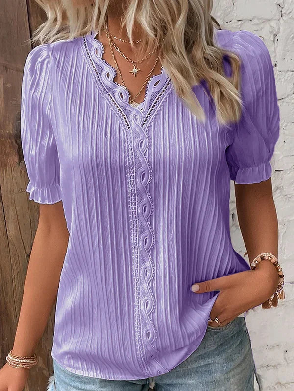 Felicia™ - Plain Lace Shirt Elegant