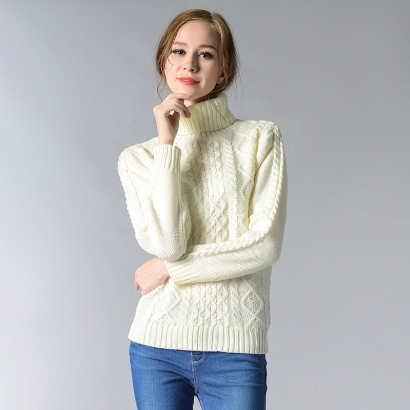 Celina™ - Women's long-sleeved cable-knit turtleneck sweater