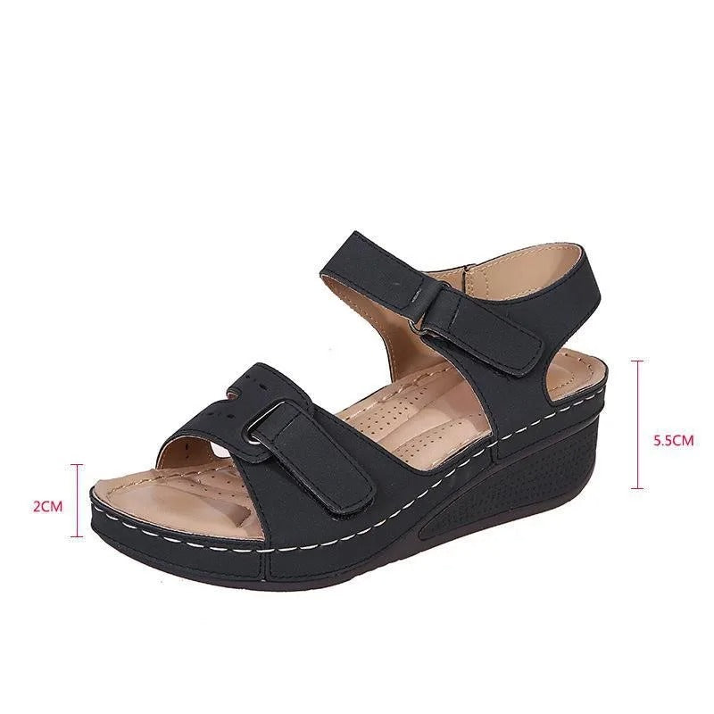 Quenilda | Comfortable summer velcro sandals with wedge sole