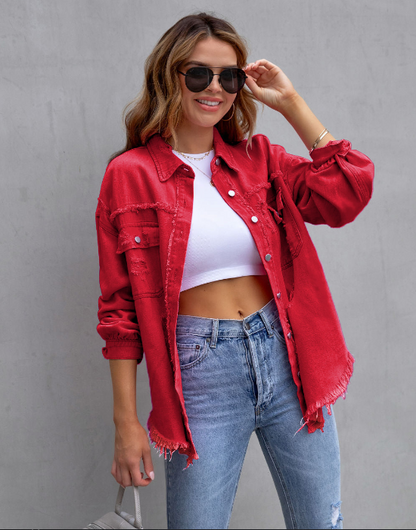 Serdia™ - Oversized Ripped Denim Jacket [Last Day Discount] 