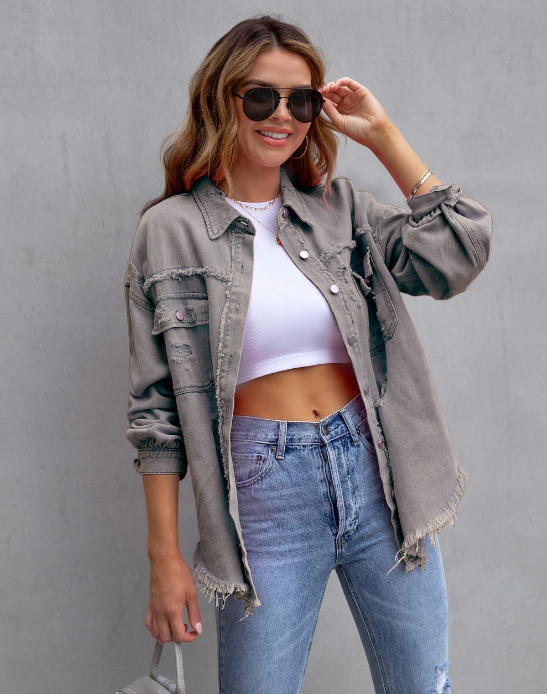 Serdia™ - Oversized Ripped Denim Jacket [Last Day Discount] 