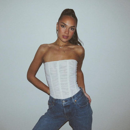 Laura™ - Chiffon Corset Top