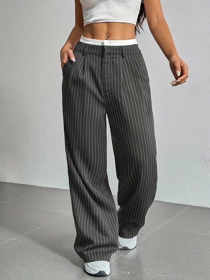 Bella | Striped high-waisted wide-leg pants