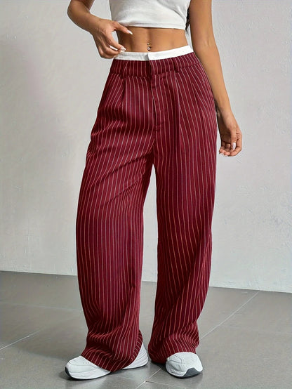 Bella | Striped high-waisted wide-leg pants