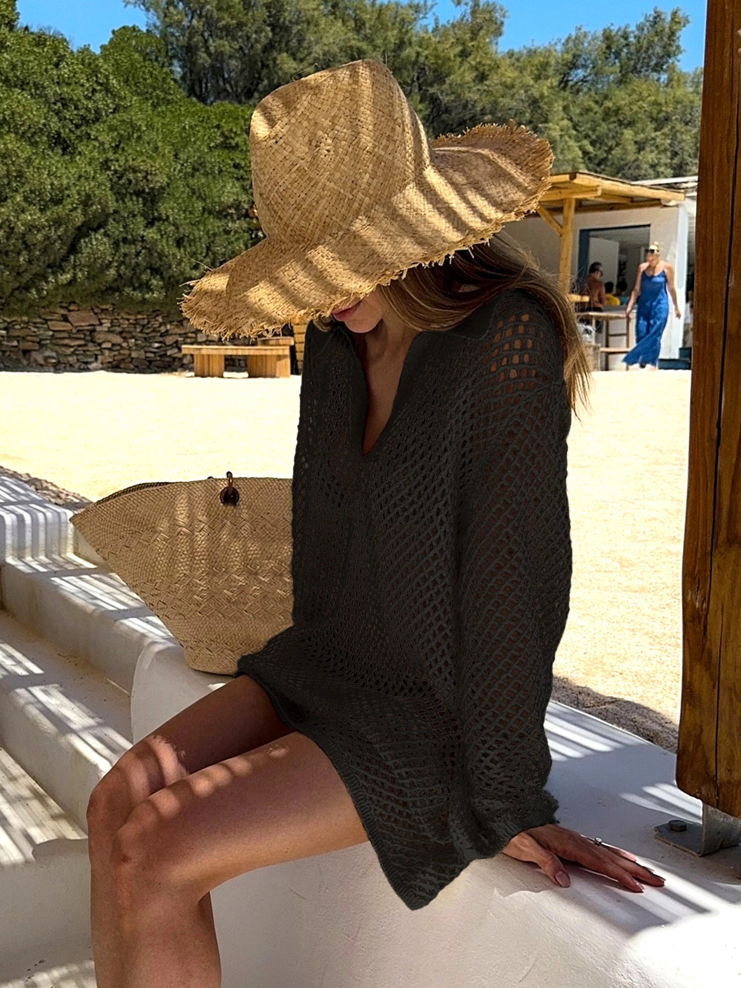Anika | Summer Hollow-Out Long Sleeve Swimsuit Cover-Up