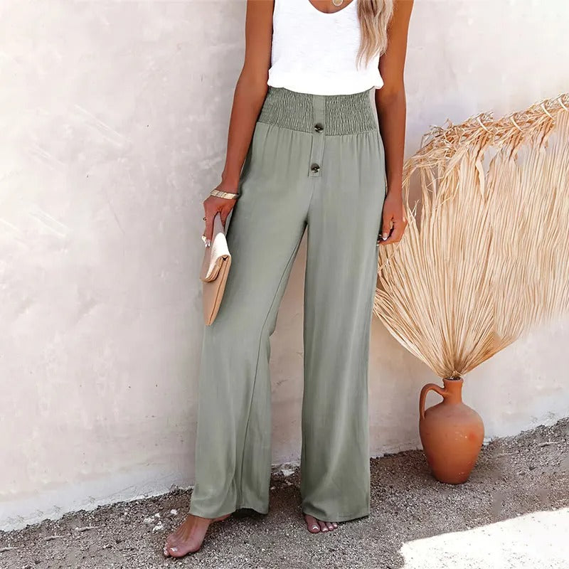 Bella | Summer Cotton Linen Wide Leg Pants