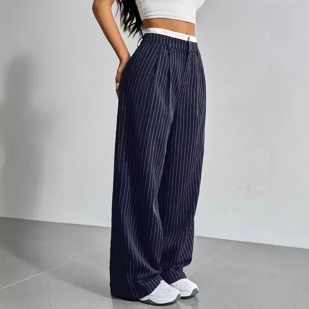 Bella | Striped high-waisted wide-leg pants