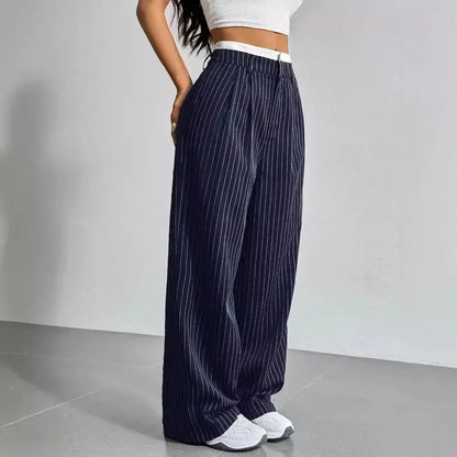 Bella | Striped high-waisted wide-leg pants