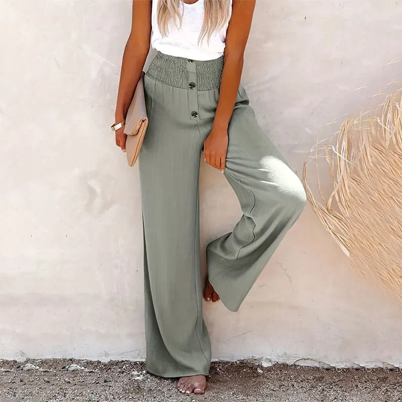 Bella | Summer Cotton Linen Wide Leg Pants