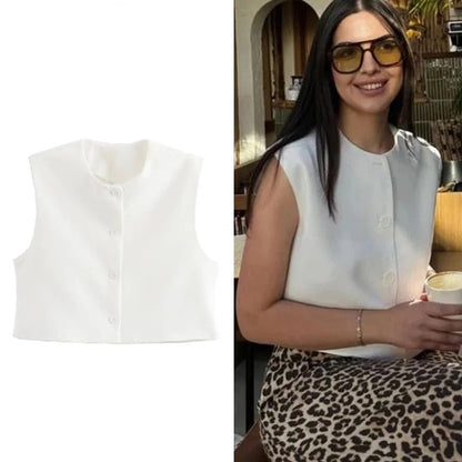 Eudora | Minimalist Button-Front Vest