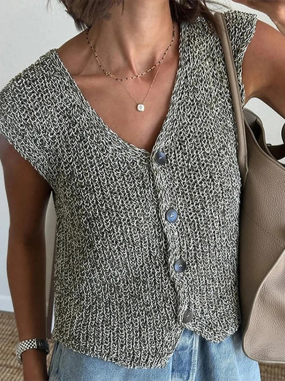 Elena | Casual Slim Fit Gebreid Vest