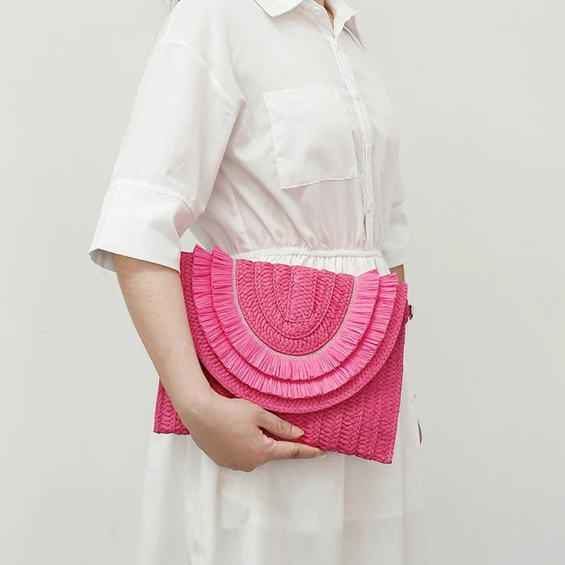 Carmen | Raffia straw clutch