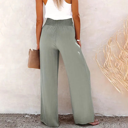 Bella | Summer Cotton Linen Wide Leg Pants