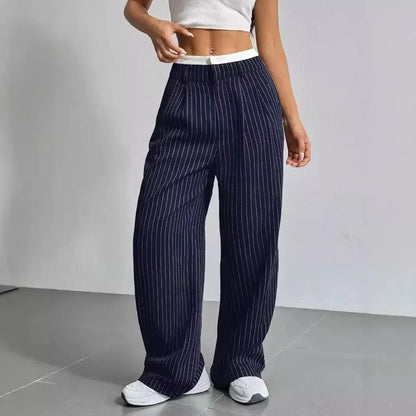 Bella | Striped high-waisted wide-leg pants