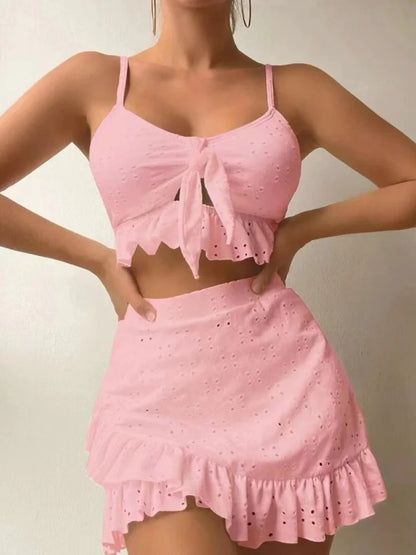 Anika | White Ruffle Bikini Set