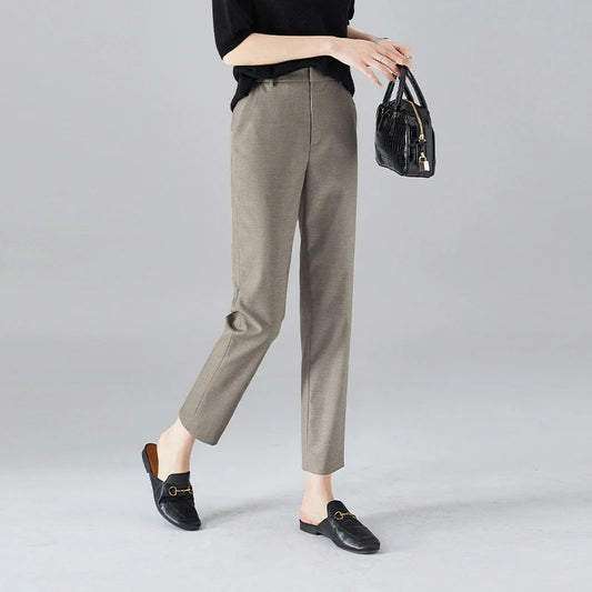Bella | Elegant high waist slim trousers