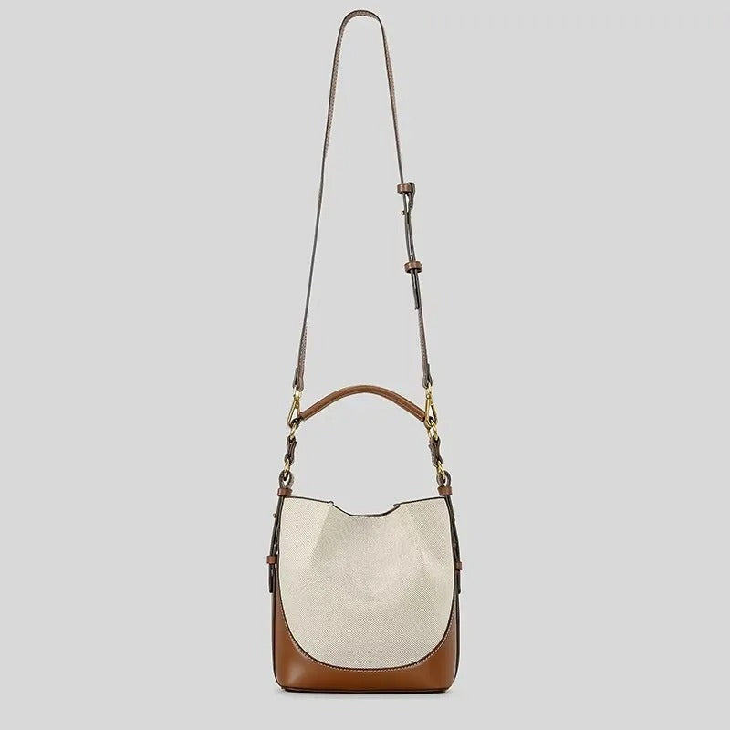 Carmen | Canvas &amp; PU leather shoulder bag