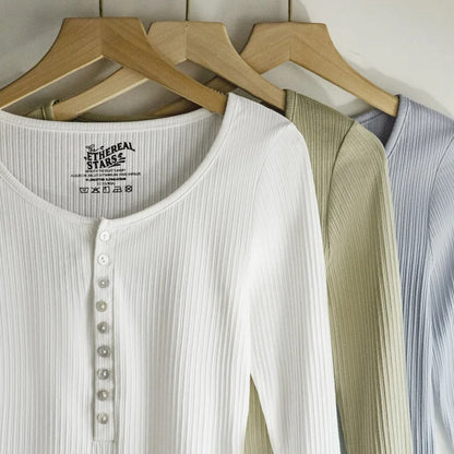 Elena | Slim-Fit Henley Shirt