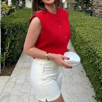 Eudora | Minimalist Button-Front Vest