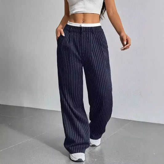Bella | Striped high-waisted wide-leg pants