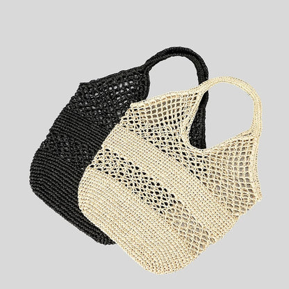 Carmen | Handmade straw bag with perforated pattern