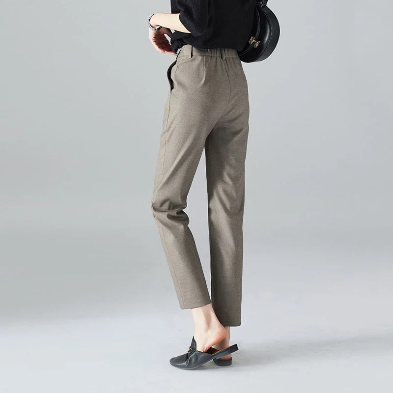 Bella | Elegant high waist slim trousers
