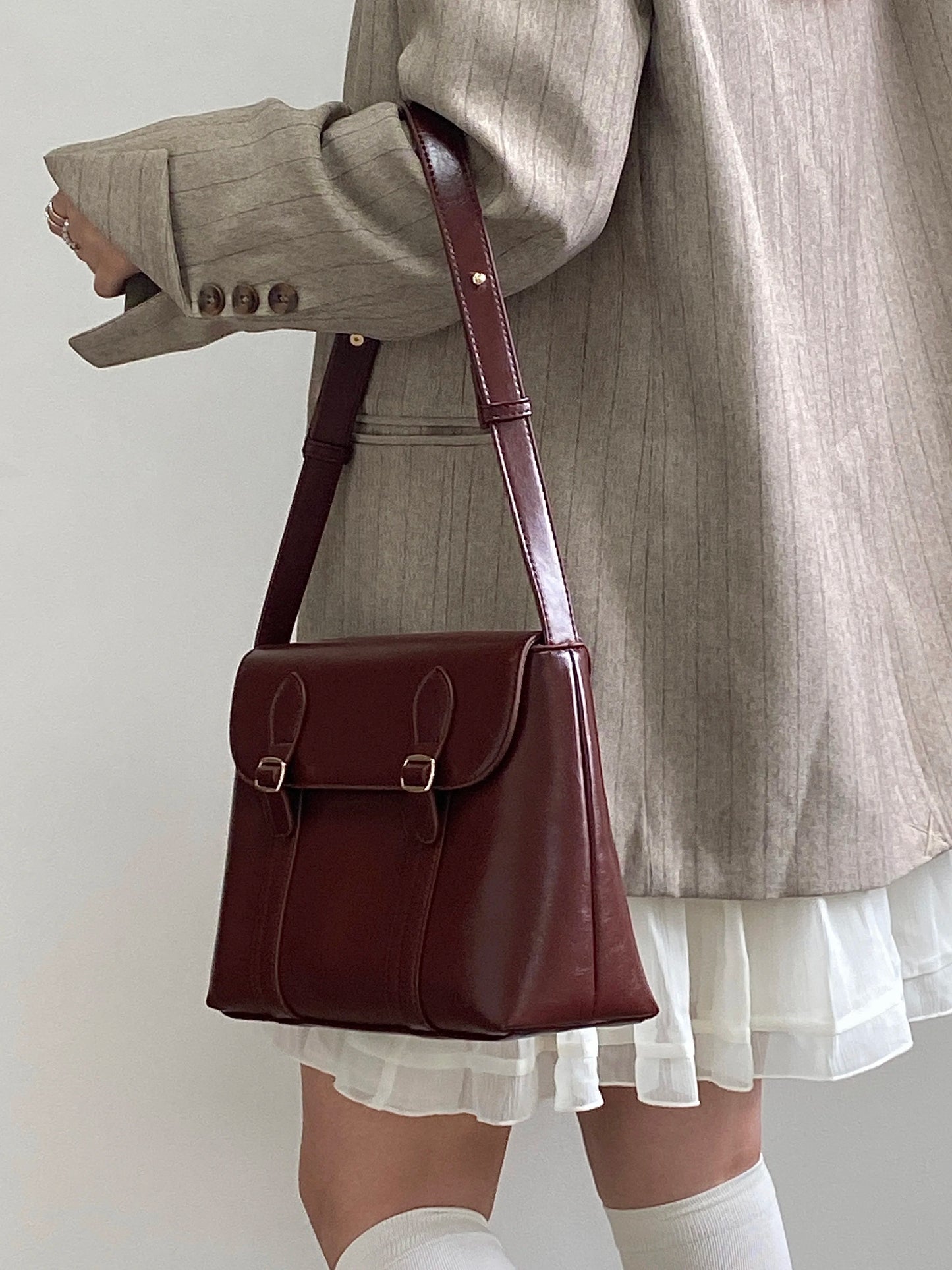 Eudora | Vintage messenger bag from imitation leather
