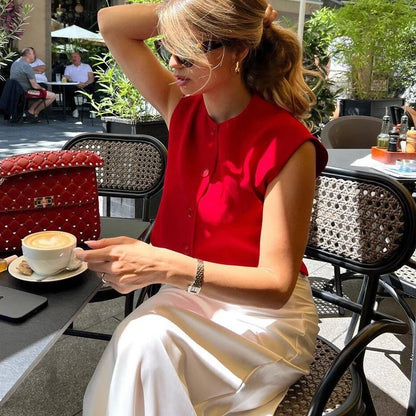 Eudora | Minimalist Button-Front Vest