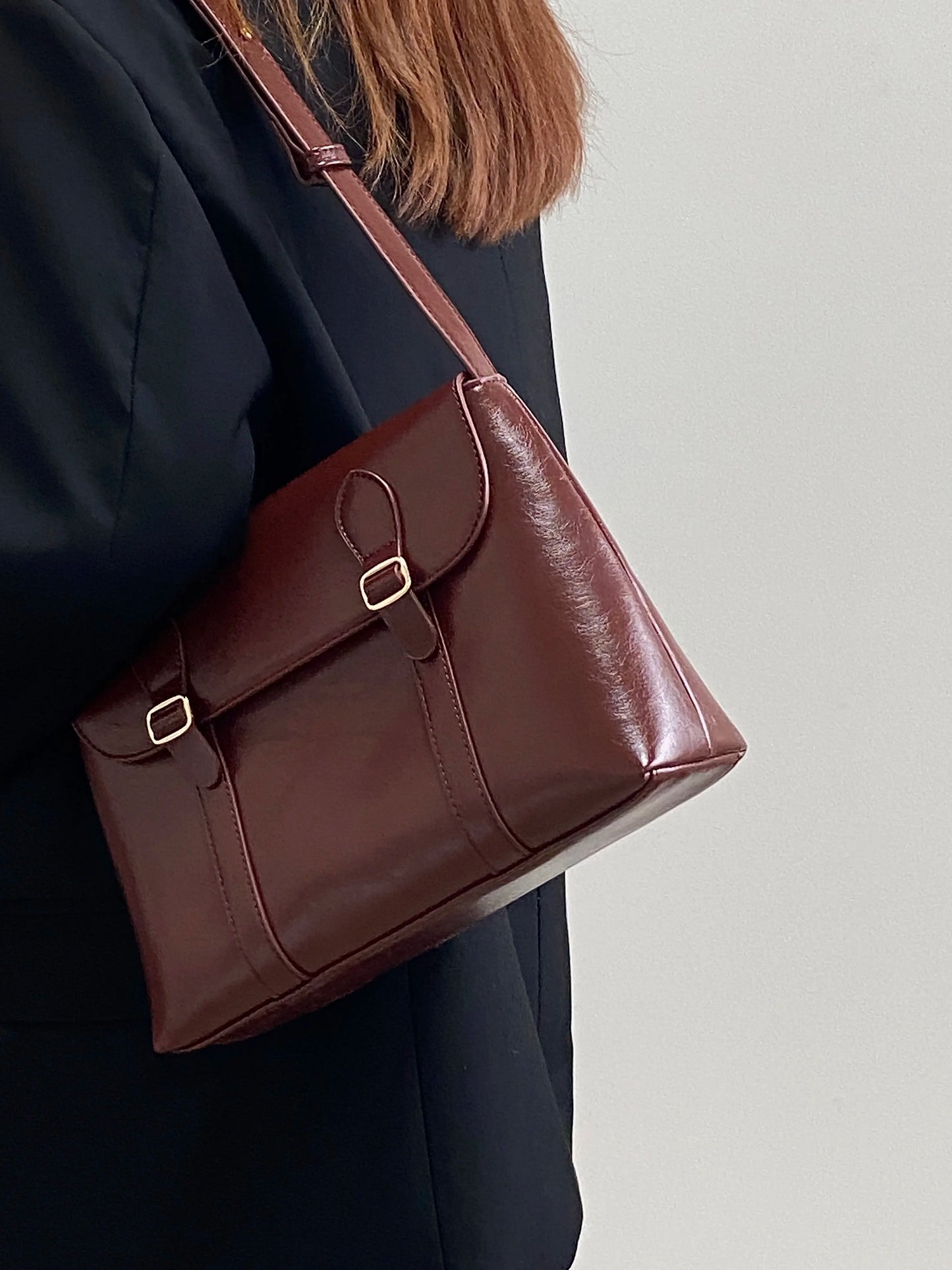 Eudora | Vintage messenger bag from imitation leather
